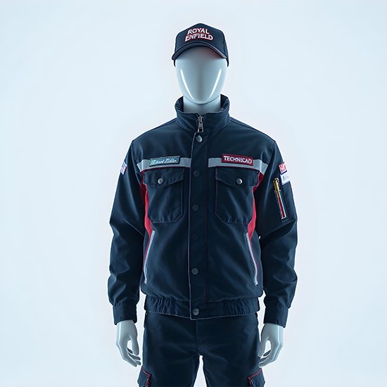 Black,Gray and Red Men Royal Enfield Technician Complete Uniform