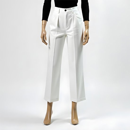 Women Fit and Slim White Trousers Pent - 44